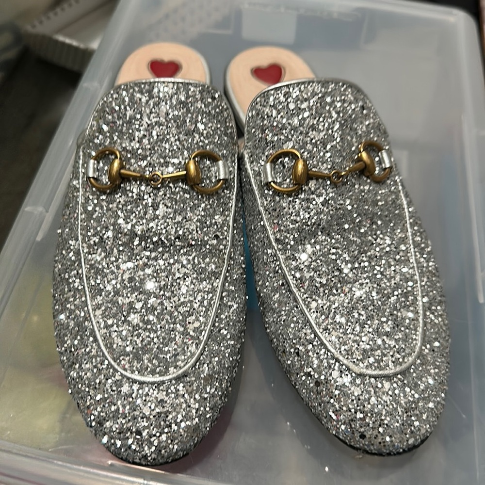 Silver Gucci Slides